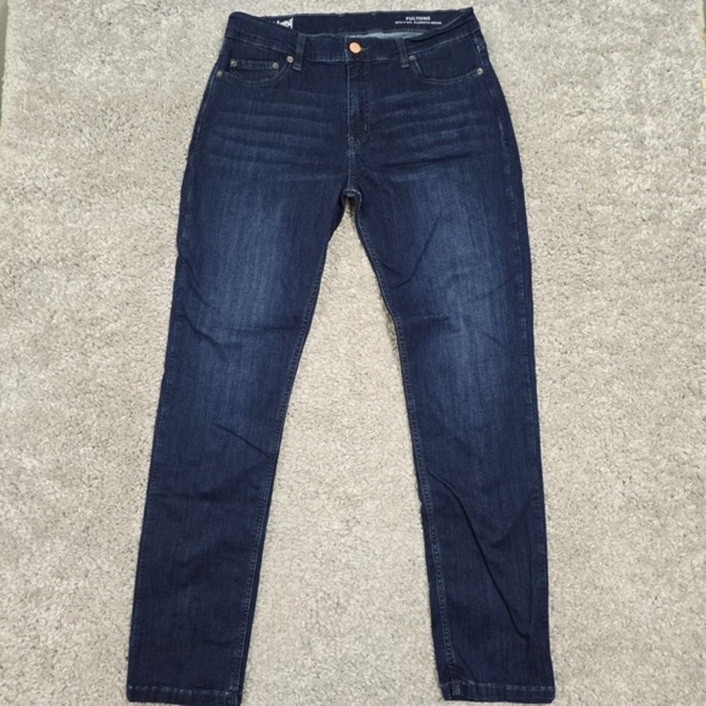 Mugsy Mens Dark Wash Stretch Straight Leg Jeans‎ Size 35x34 (fits 32x32) Casual